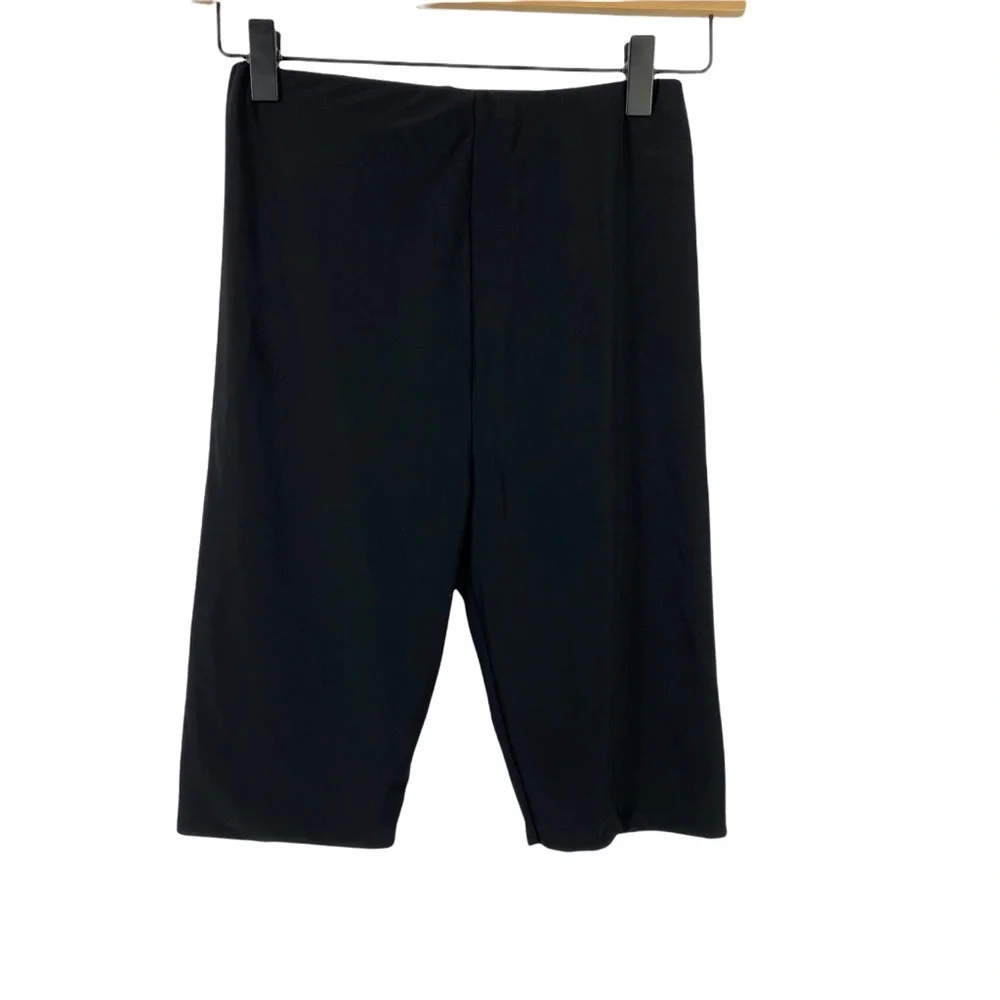 Pretty Little Thing Women's S 2 Ribbed Bike Shorts Bella Black Slinky High Waist - Picture 3 of 9